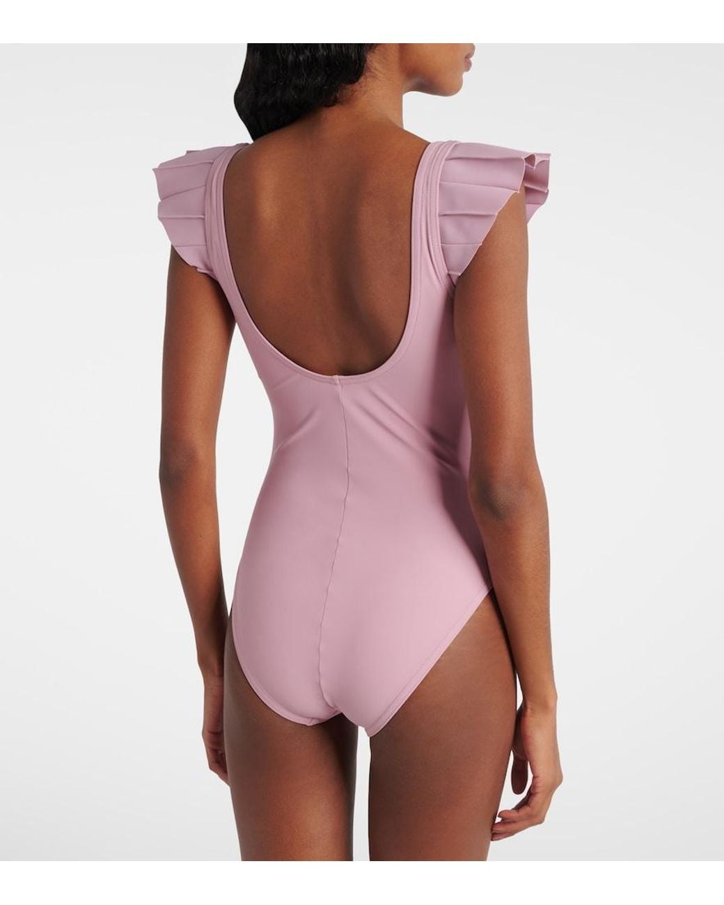 Karla Colletto Pink Alora Ruffled Swimsuit