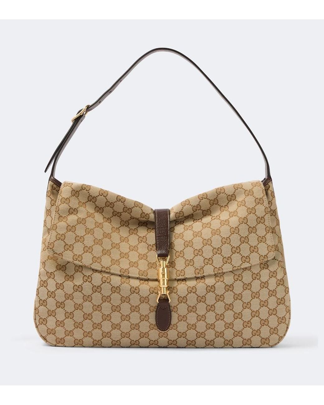 Gucci Metallic Jackie Flap Large Gg Canvas Shoulder Bag for men