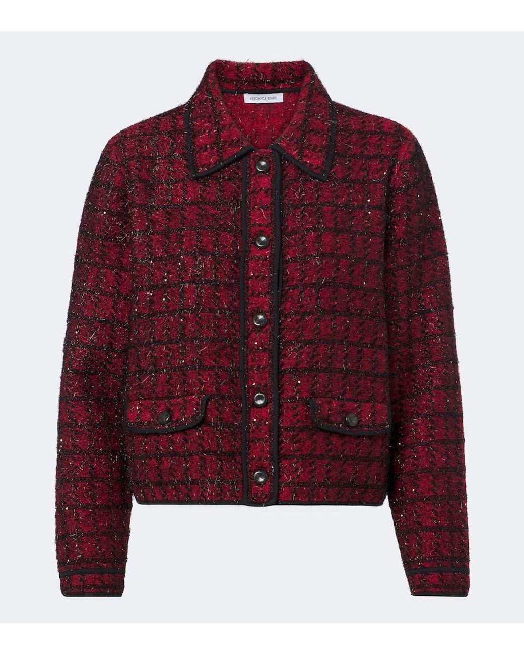 Veronica Beard Red Blanche Tweed Jacket