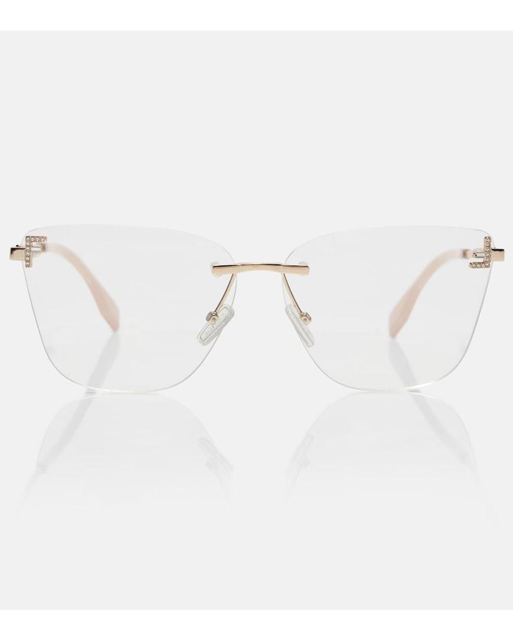 Fendi Natural Eckige Brille First Crystal
