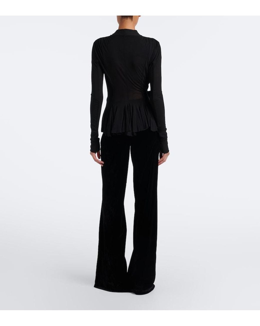 Rick Owens Black Bias Wide-Leg Pants
