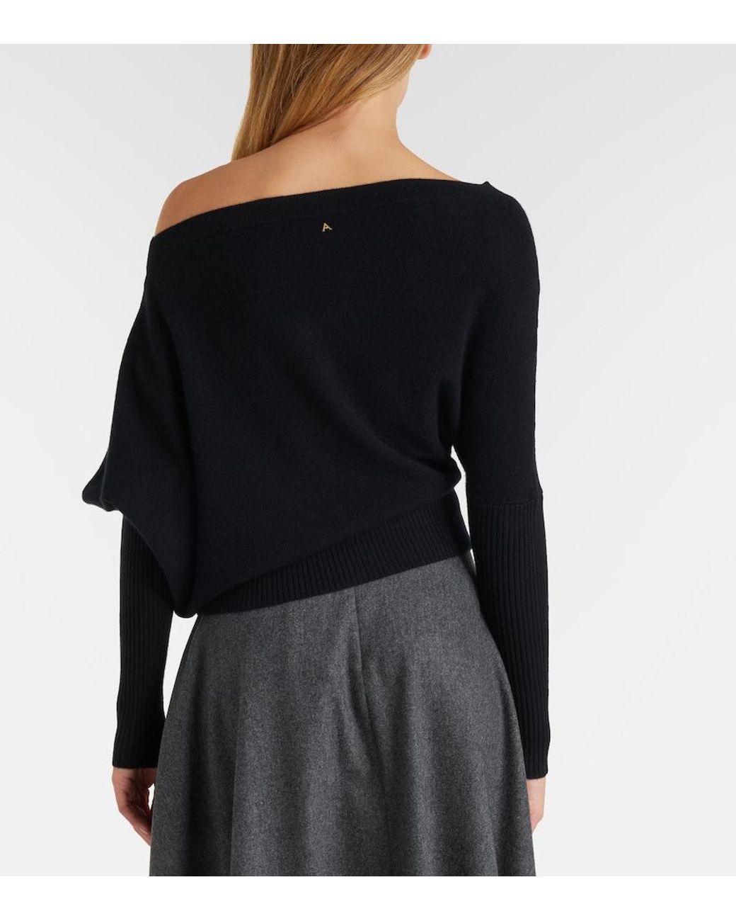 Altuzarra Black Paxi One-Shoulder Cashmere Sweater