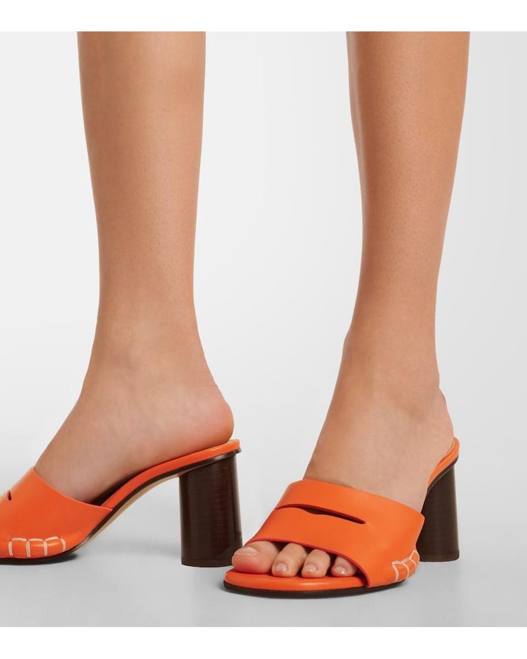 J.W. Anderson Orange Loafer Leather Mules