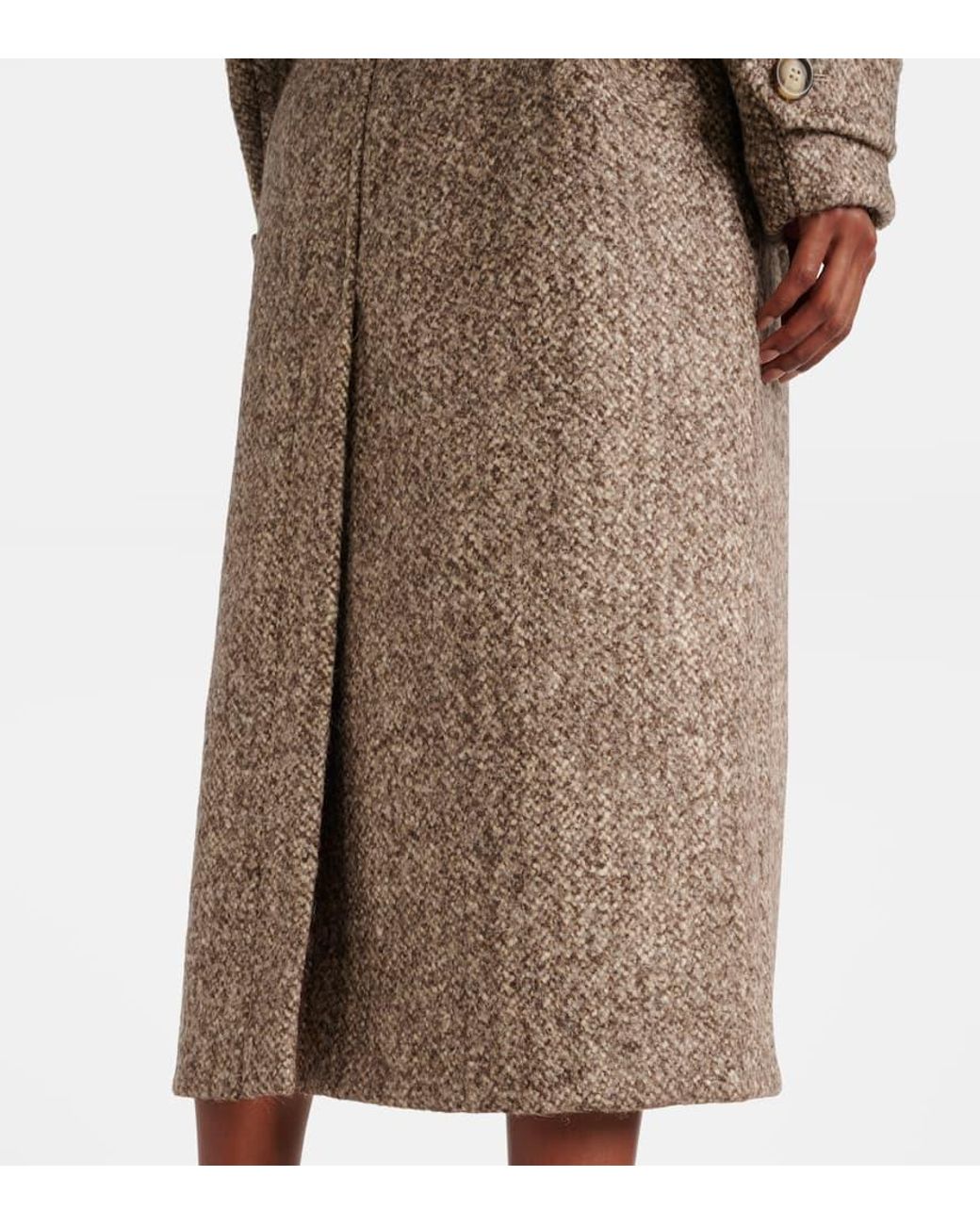 コート SPORTMAX Melange brown wool blend Denaro coat Sportmax Melange Brown Wool Blend Denaro Coat In Beige