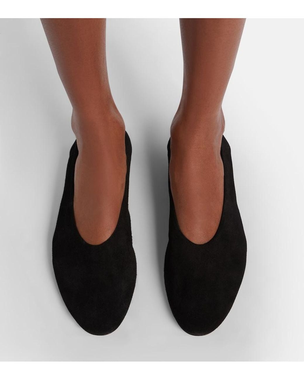 Totême Blue Suede Ballet Flats