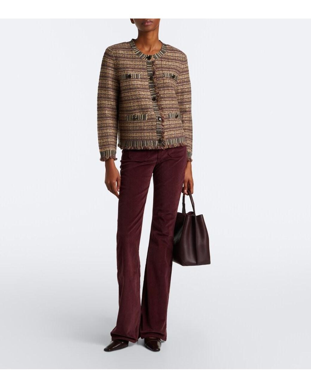 Veronica Beard Brown Sariyah Cropped Tweed Jacket