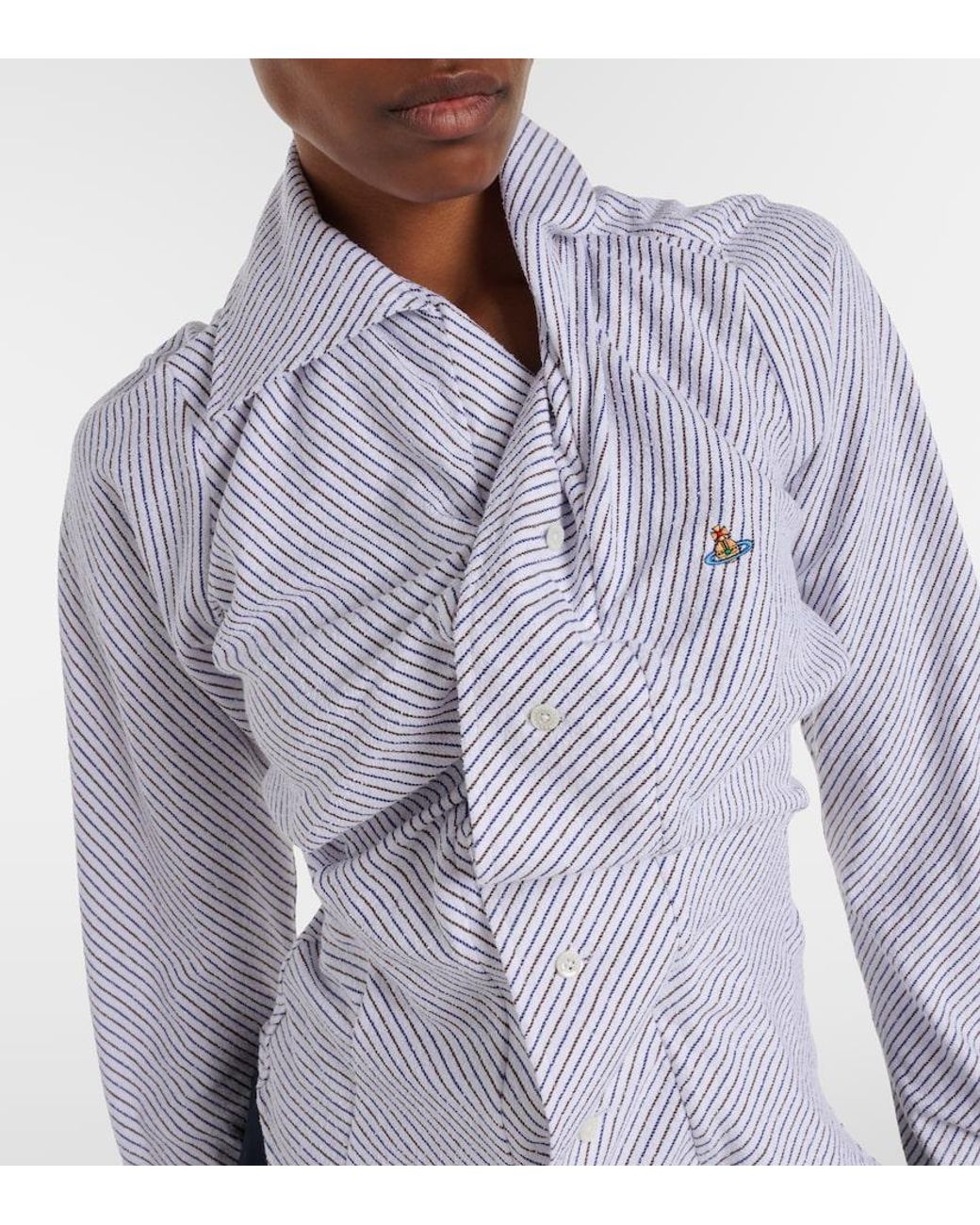 Vivienne Westwood Blue Striped Cotton-Blend Poplin Shirt