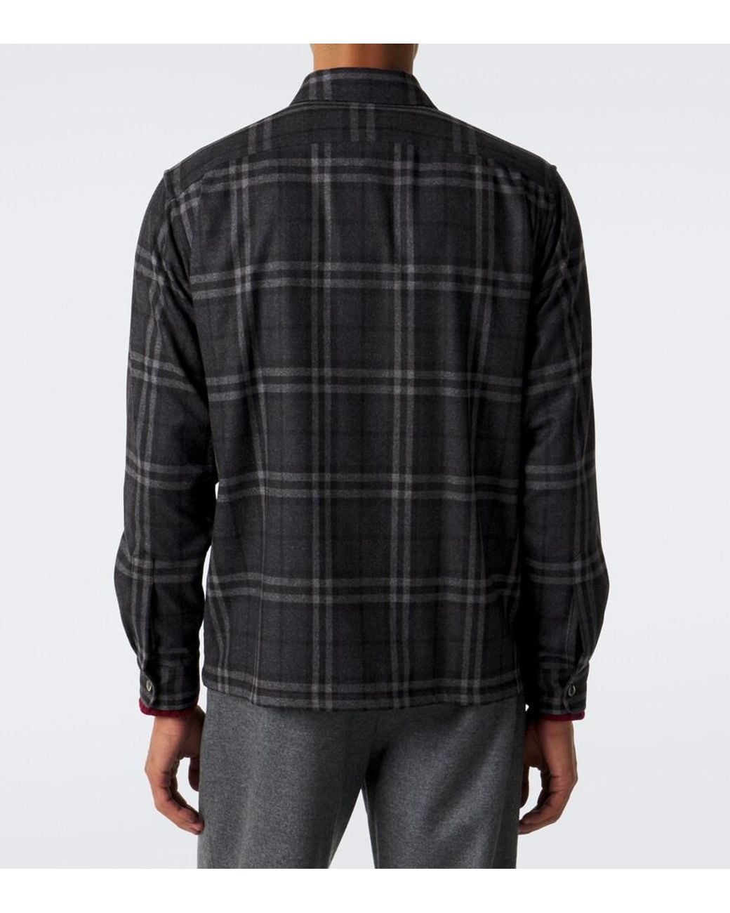Burberry Black Check Wool And Cashmere Jacket for men