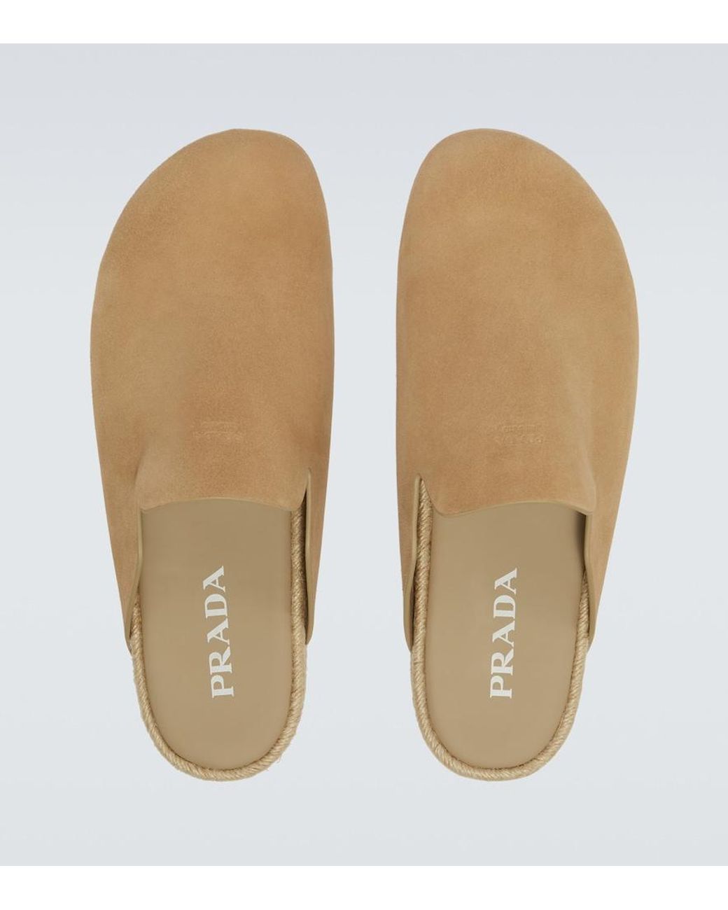 Prada White Suede Clogs for men