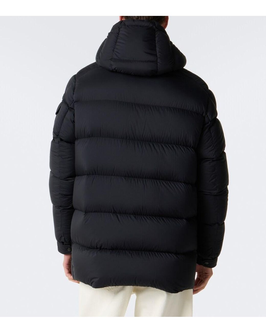 Moncler Black Bretagne Hooded Down Coat for men