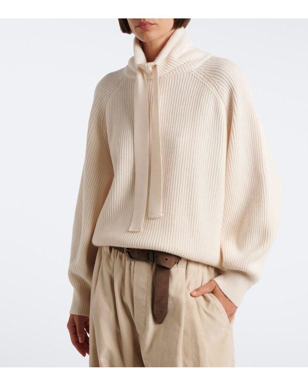 Brunello Cucinelli Natural Cashmere Turtleneck Sweater