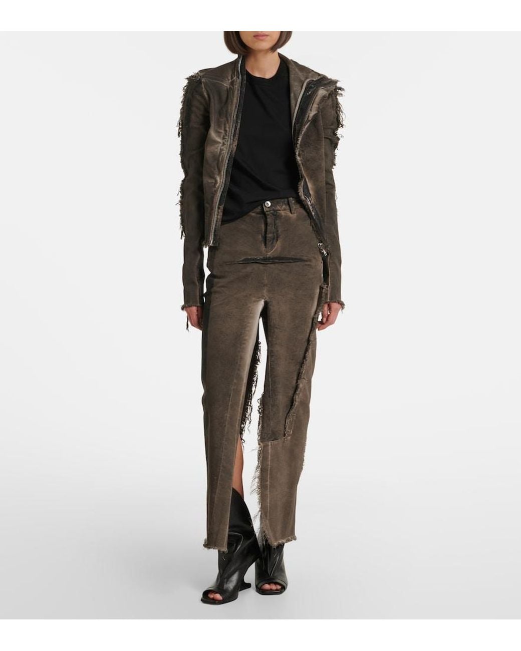 Rick Owens Black Gary Distressed Denim Jacket