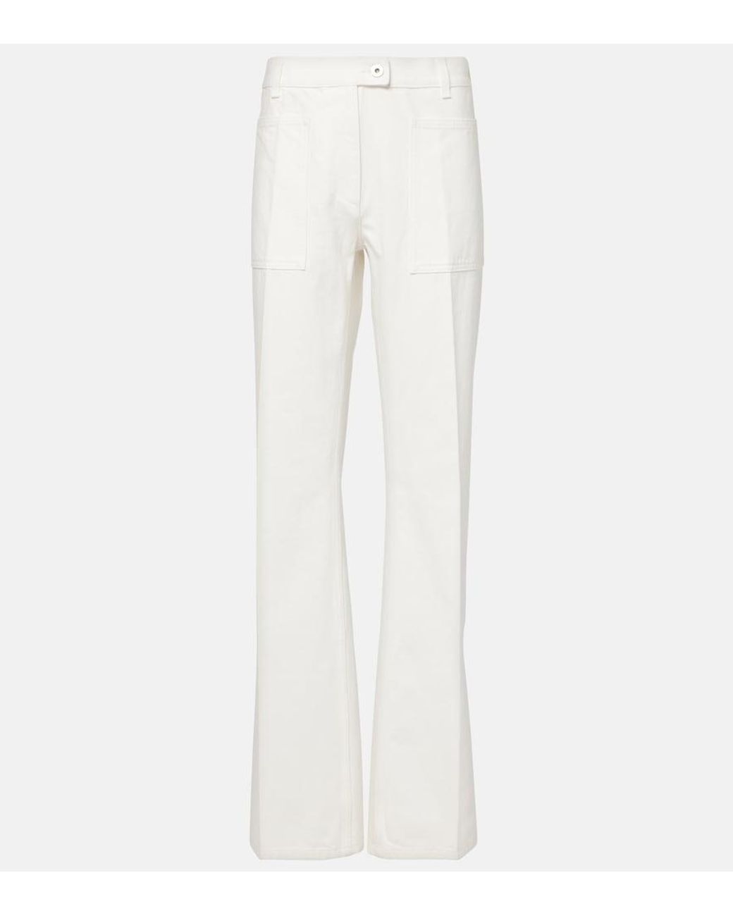 Ferragamo White Mid-Rise Straight Jeans