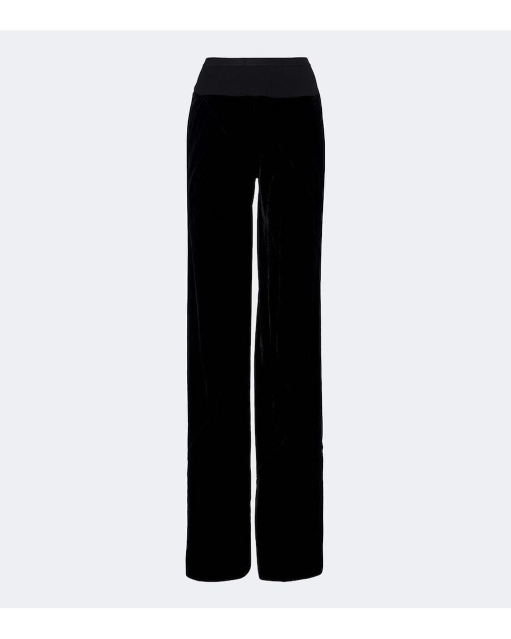 Rick Owens Black Bias Wide-Leg Pants