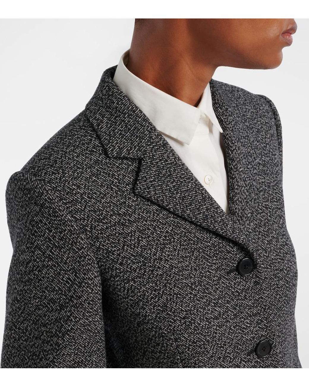 The Row Gray Eudora Cashmere And Wool Blazer