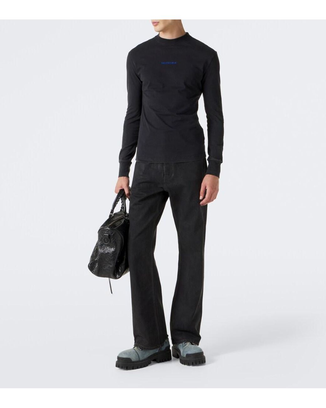 Balenciaga Black Le City Leather Tote Bag for men