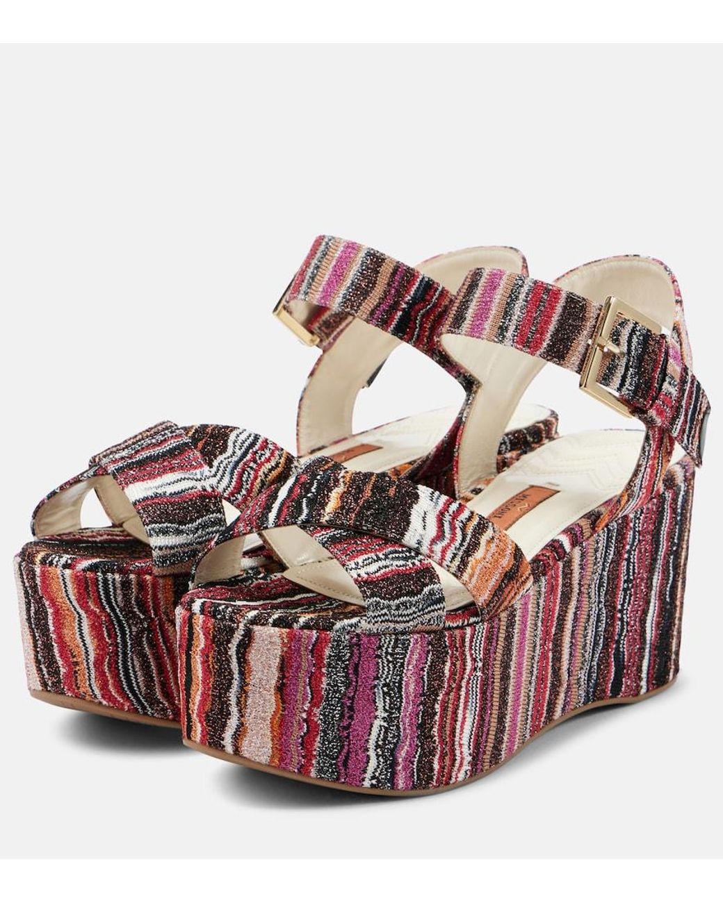 Missoni Pink Julia Raschel Platform Sandals