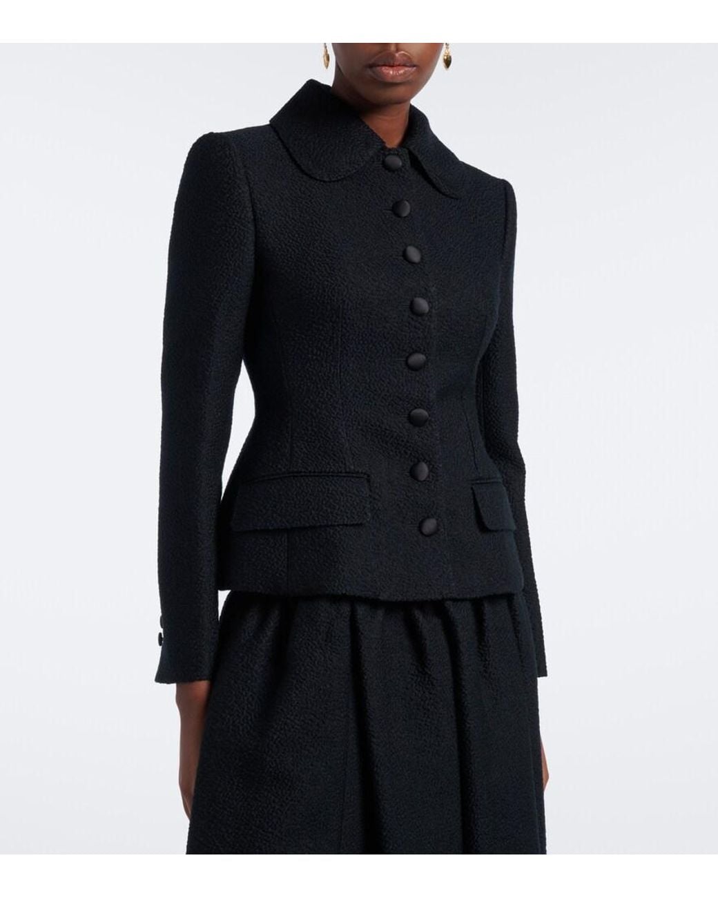 Dolce & Gabbana Black Single-Breasted Wool And Silk-Blend Blazer