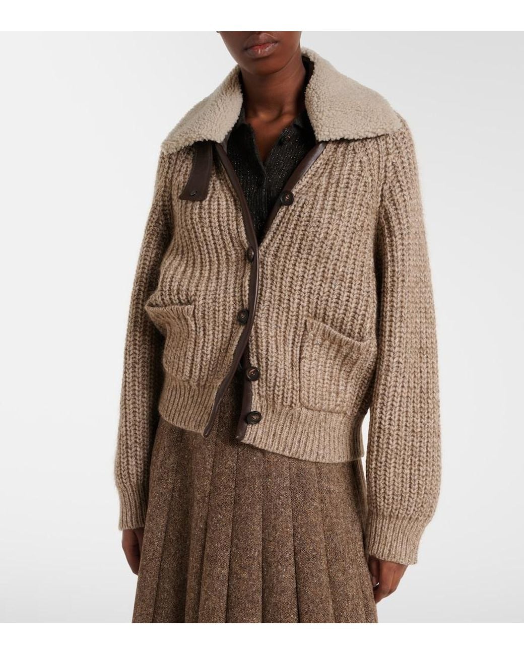 Brunello Cucinelli Brown Cashmere, Mohair, And Wool-Blend Jacket