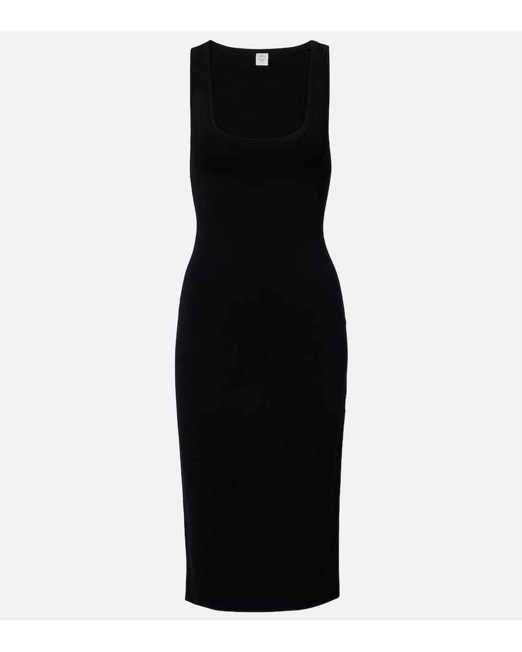 Totême Black Jersey Midi Dress