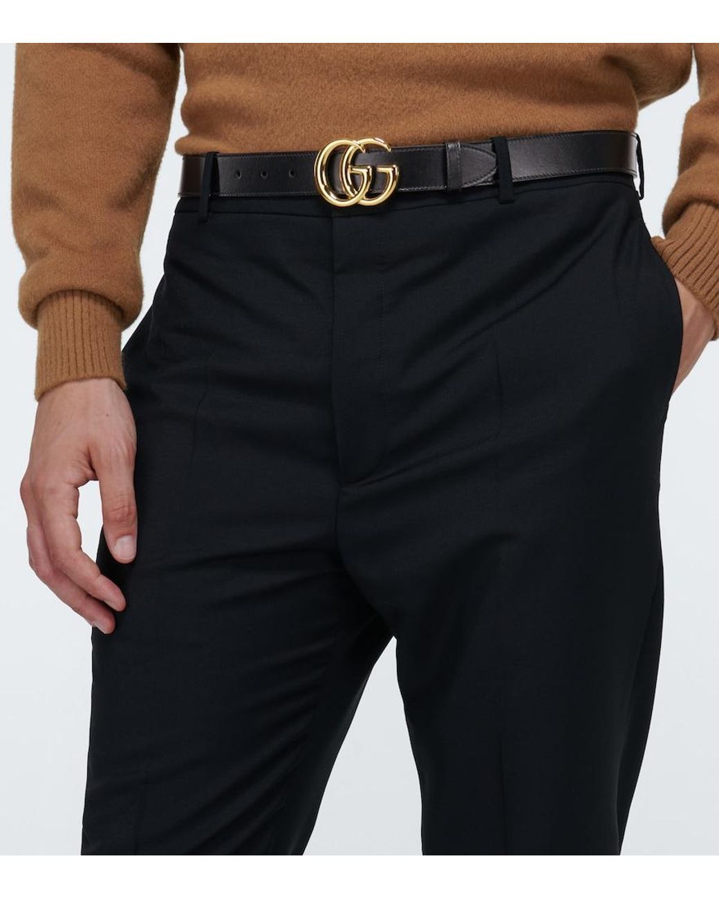 Gucci Black Gg Marmont Leather Belt for men