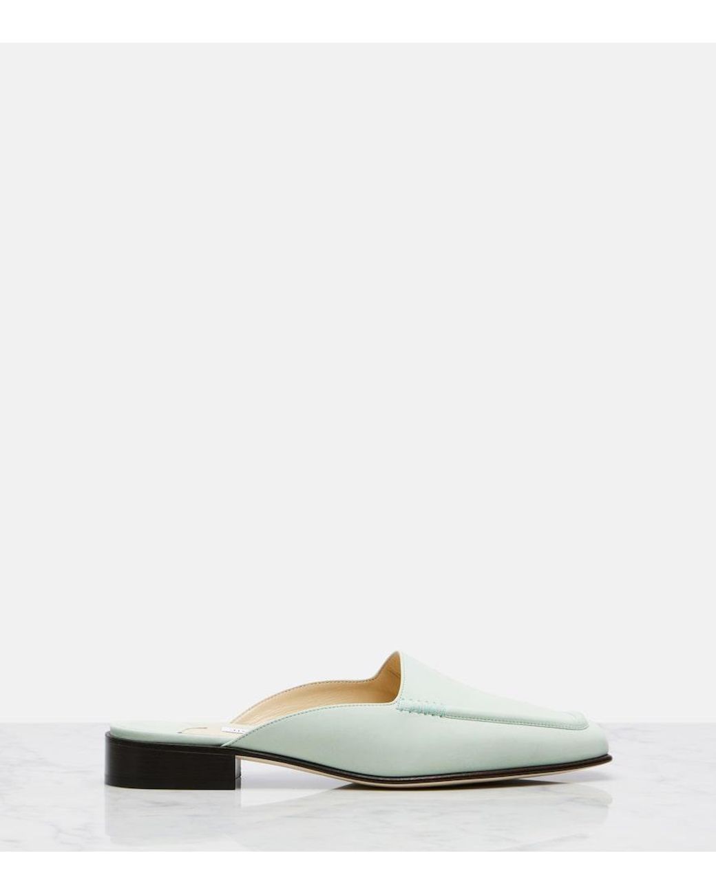 Jimmy Choo White Archive Slide Leather Mules