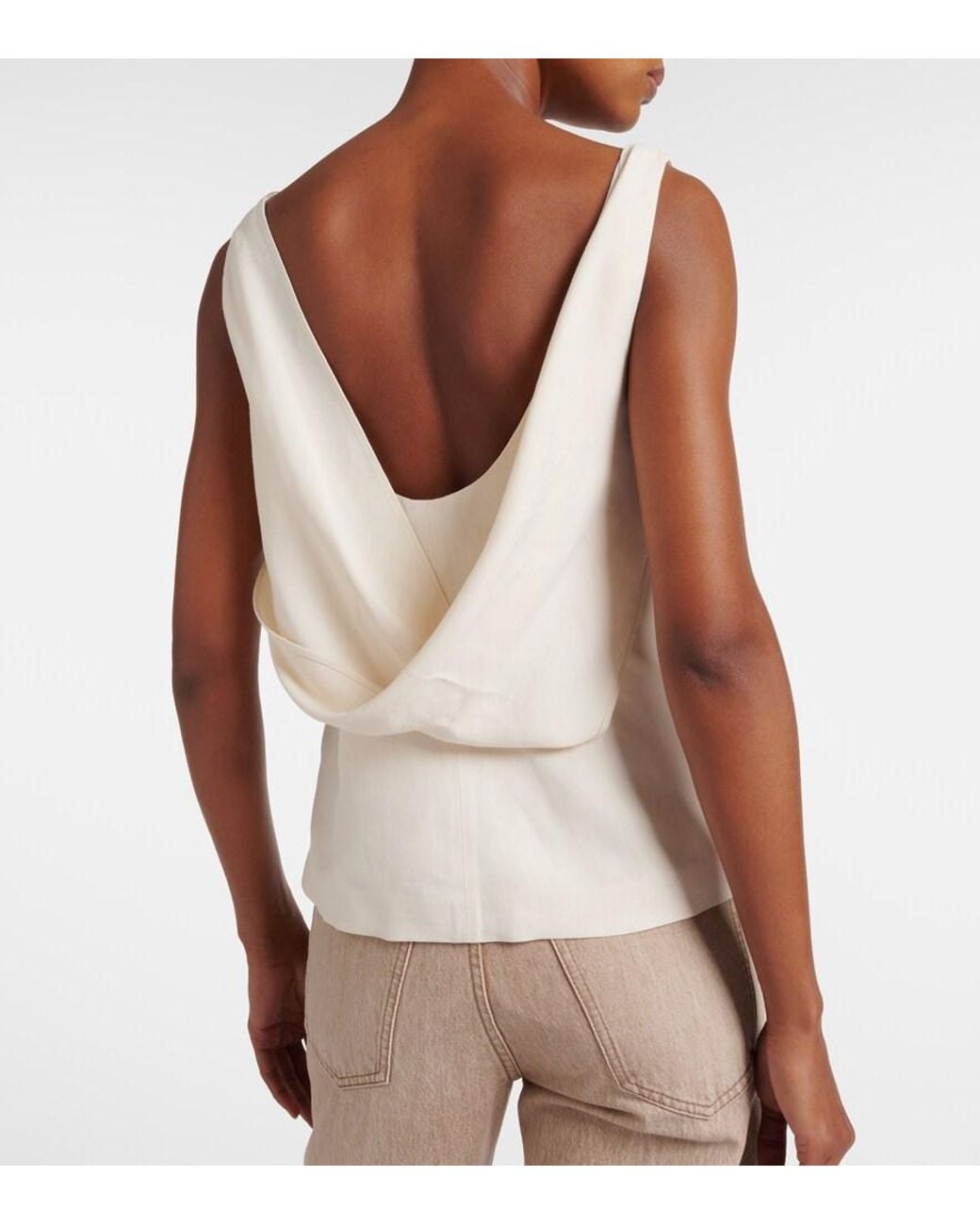 Brunello Cucinelli White Draped Top