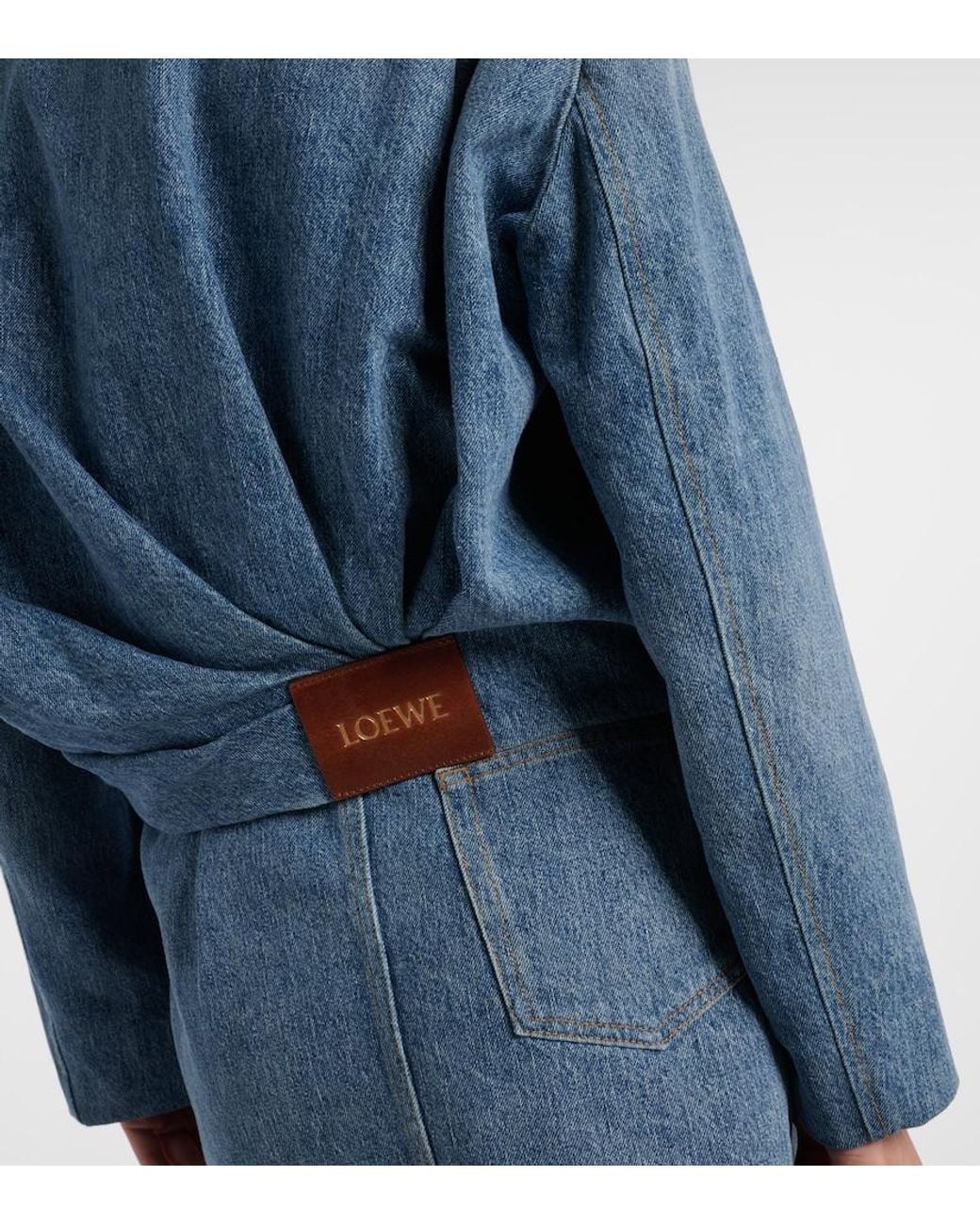 Loewe Blue Draped Denim Jacket