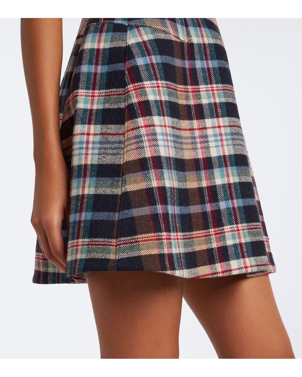 ShuShu/Tong Black Checked Cotton And Wool-Blend Minidress