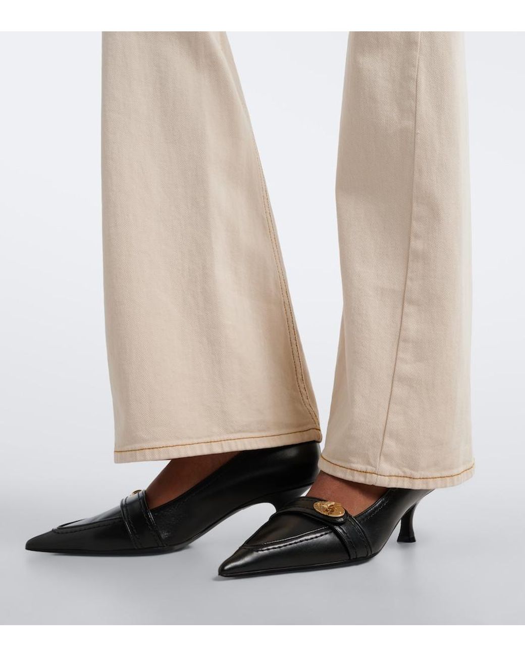 Burberry Blue Cotswolds Leather Pumps