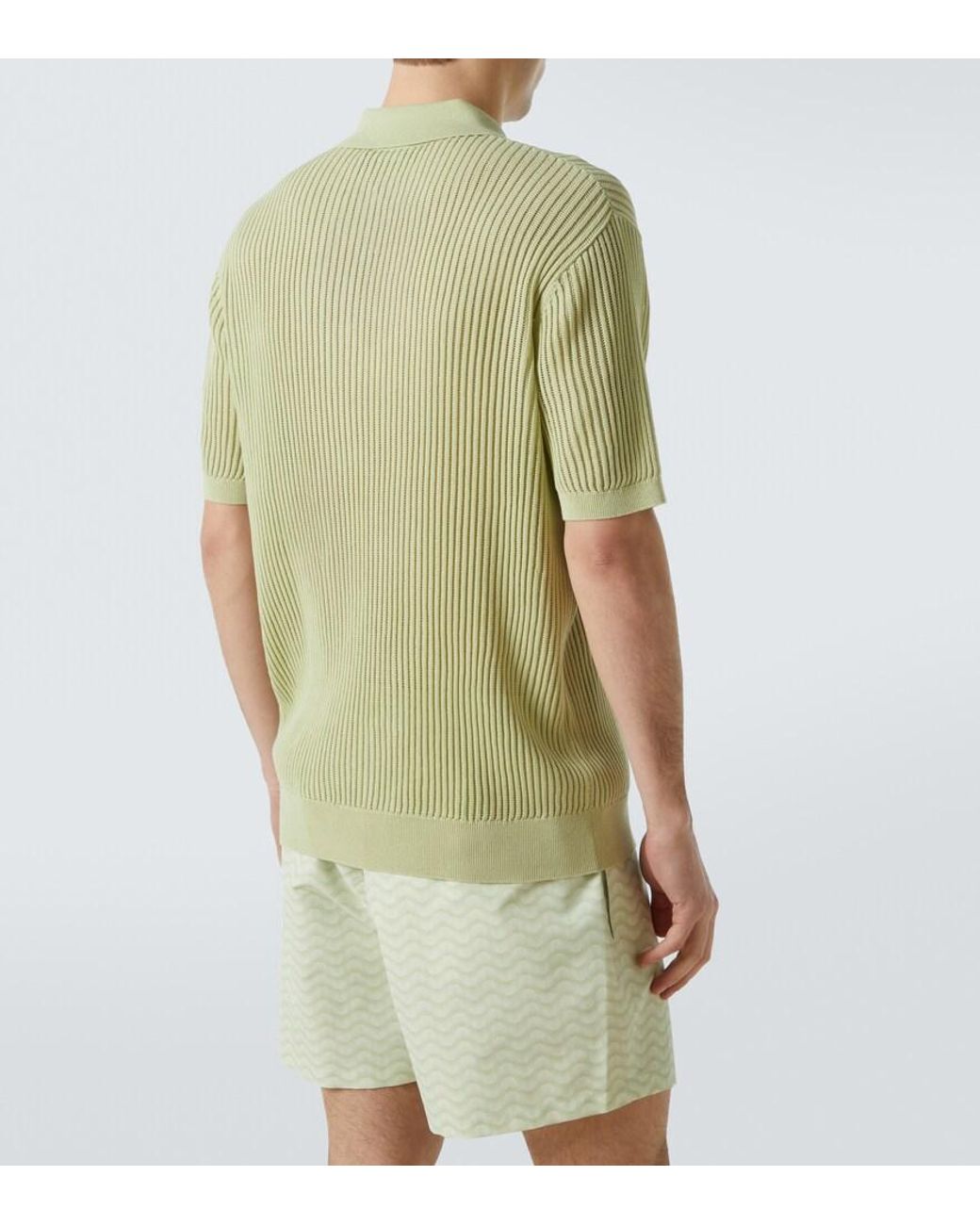 Frescobol Carioca Green Vidal Cotton-Blend Polo Sweater for men