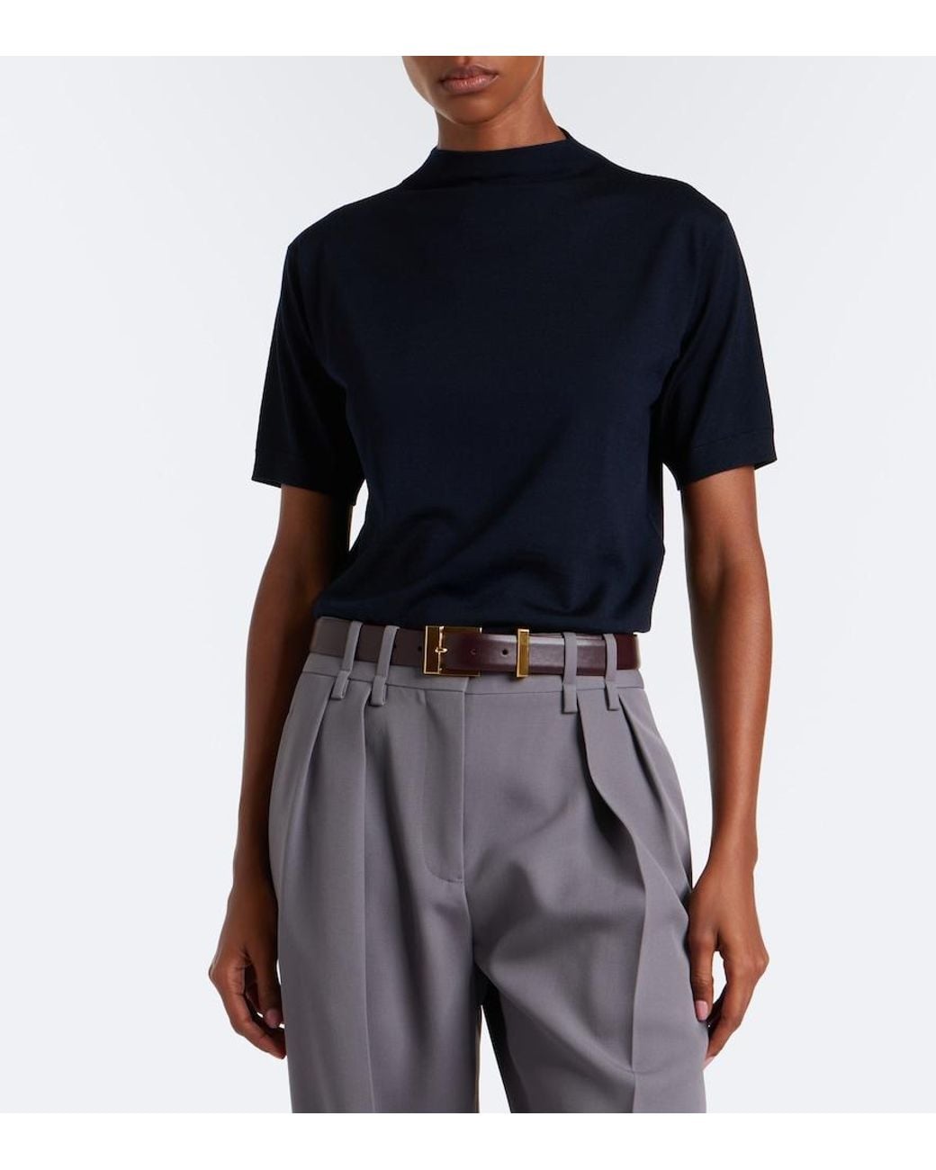 Jil Sander Blue Wool Sweater