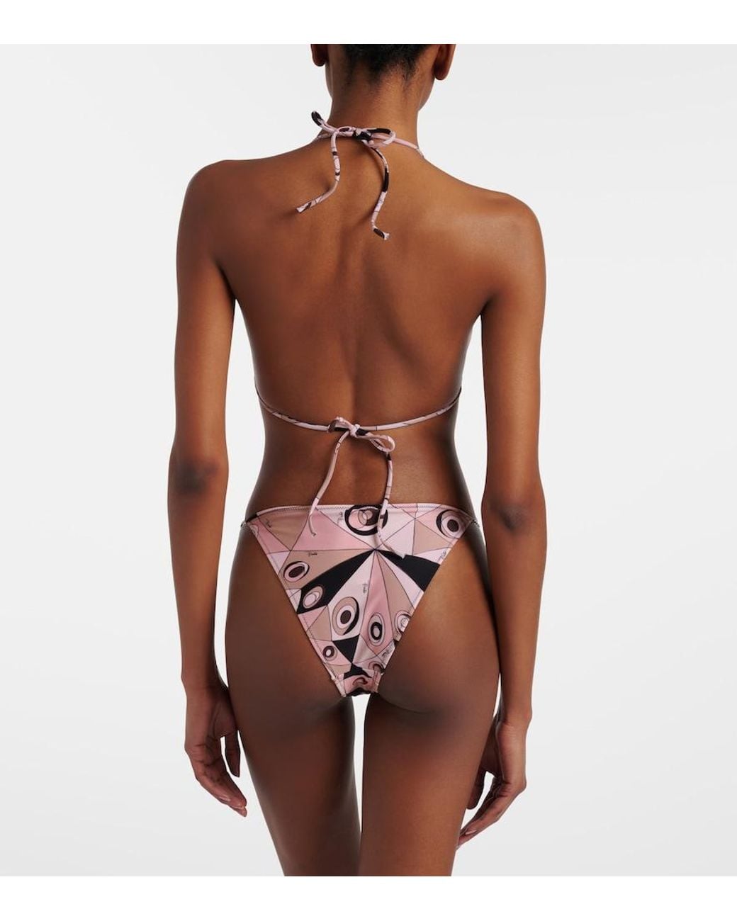 Emilio Pucci Pink Occhi Chain-Detail Bikini Top