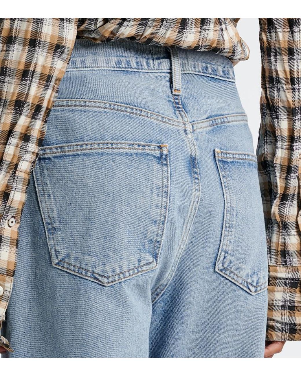Agolde Blue '90S Mid-Rise Straight Jeans