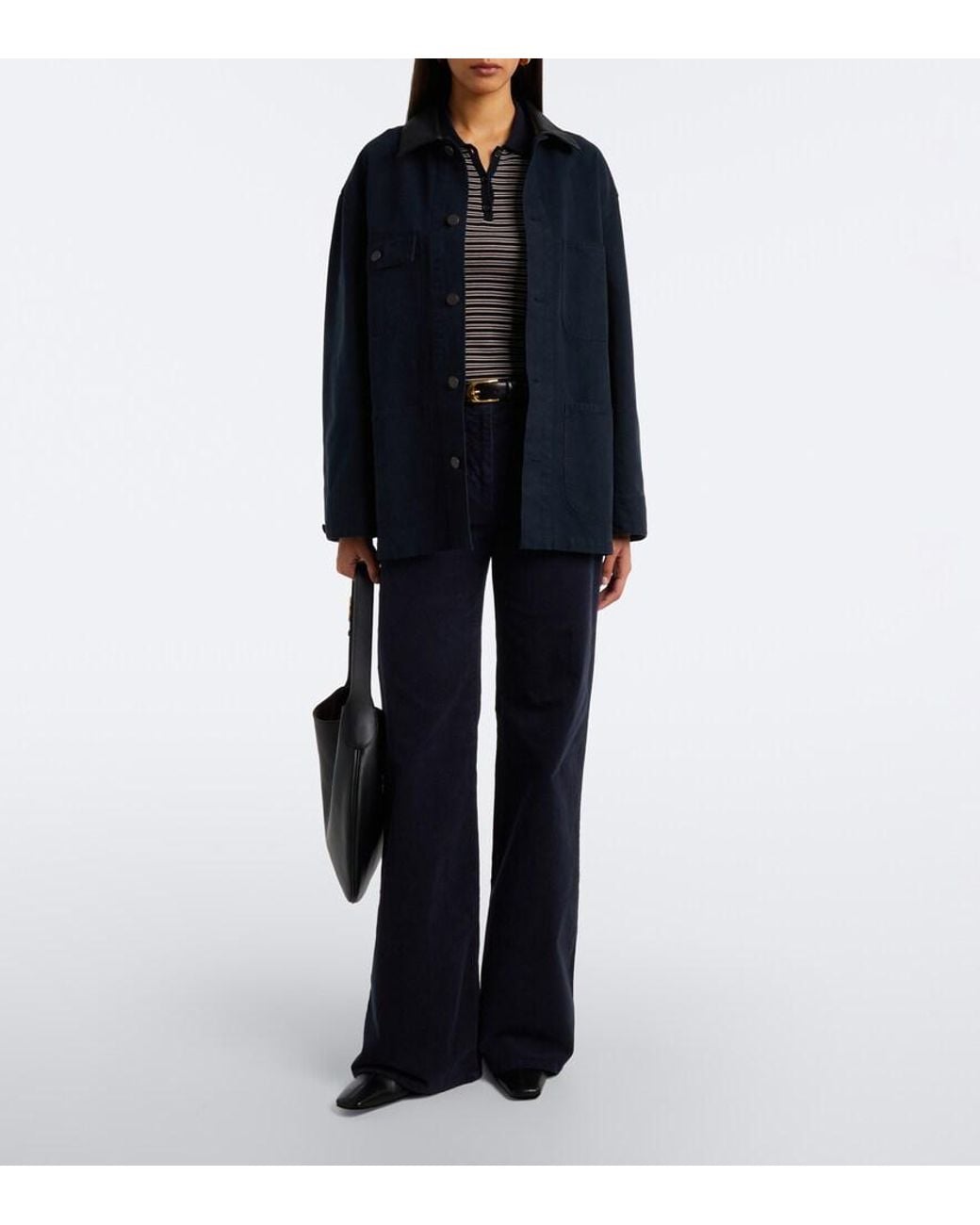 Nili Lotan Blue Florence Cotton-Blend Corduroy Wide-Leg Pants