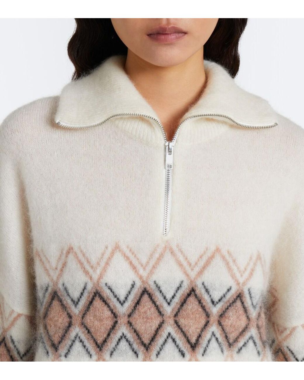 Fusalp Natural Mireva Mohair-Blend Half-Zip Sweater