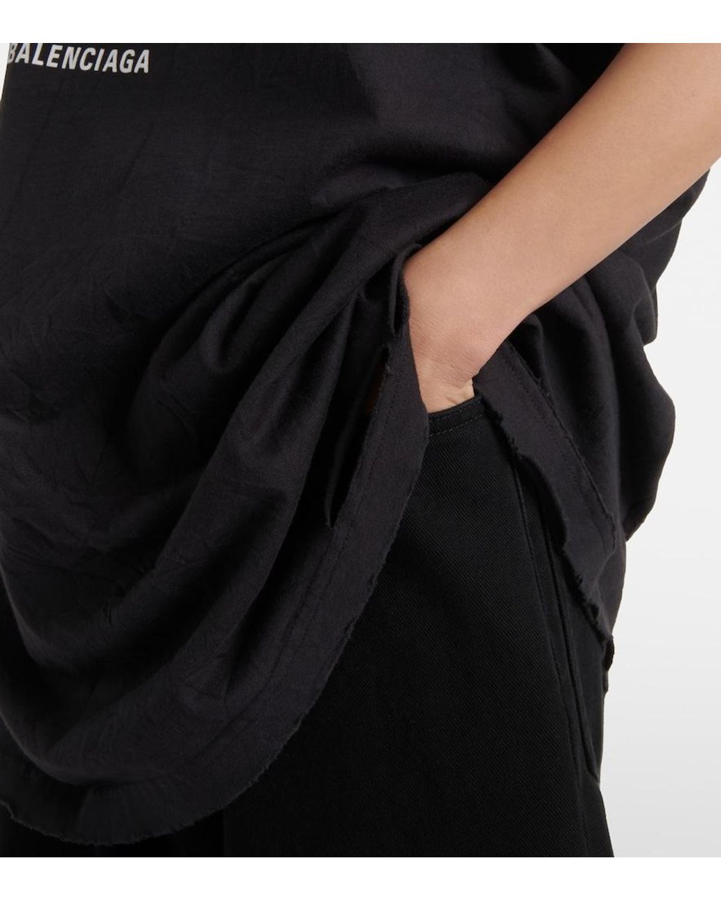 Balenciaga Black T-Shirt Planet Earth Aus Baumwoll-Jersey