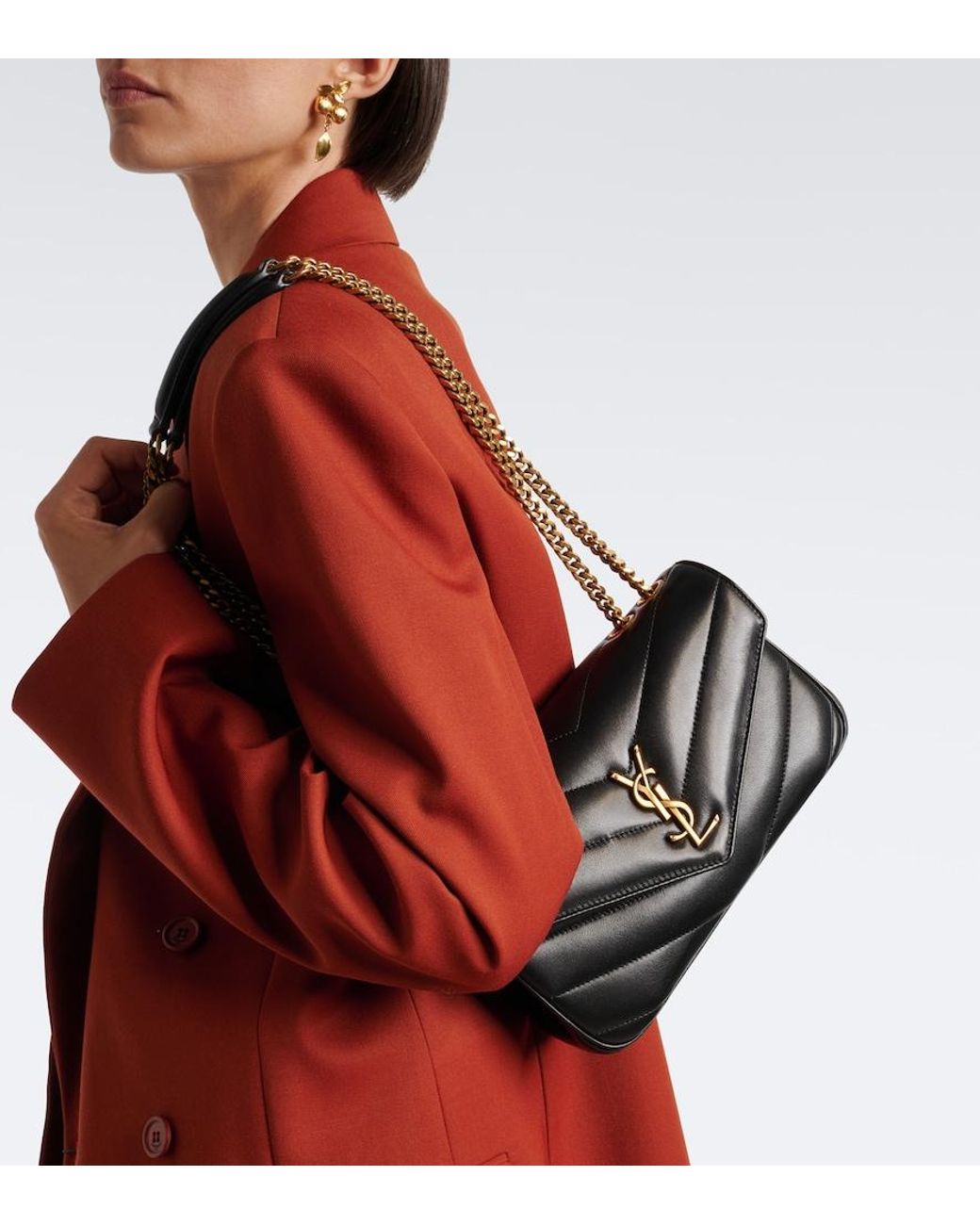 Saint Laurent White Loulou Matelasse Leather Shoulder Bag