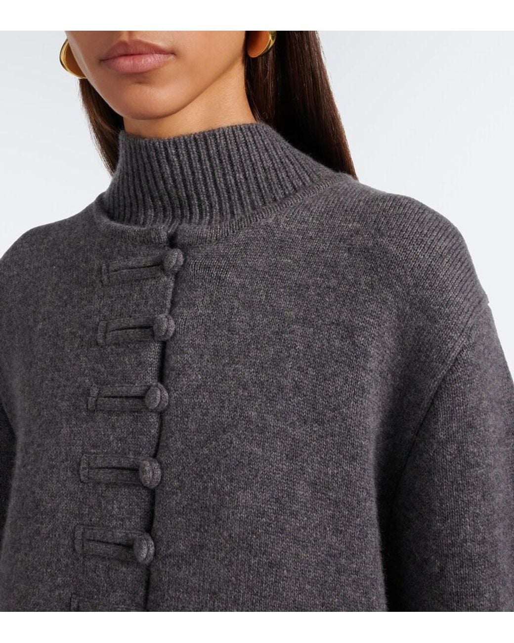 Lisa Yang Gray Han Fu Cashmere Cardigan
