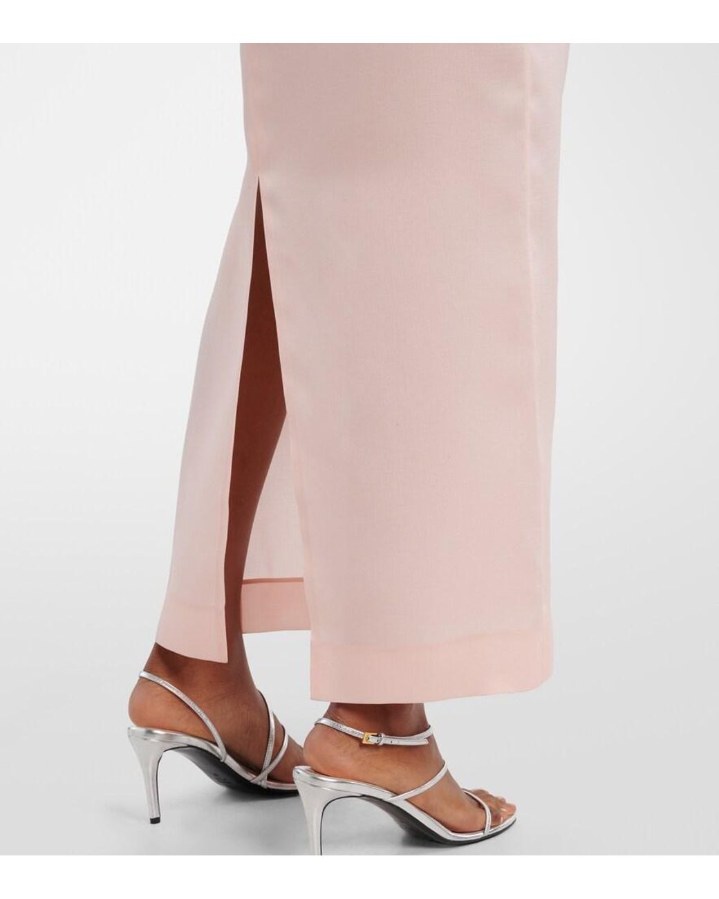 Khaite Pink Selwyn Silk Gazar Maxi Dress