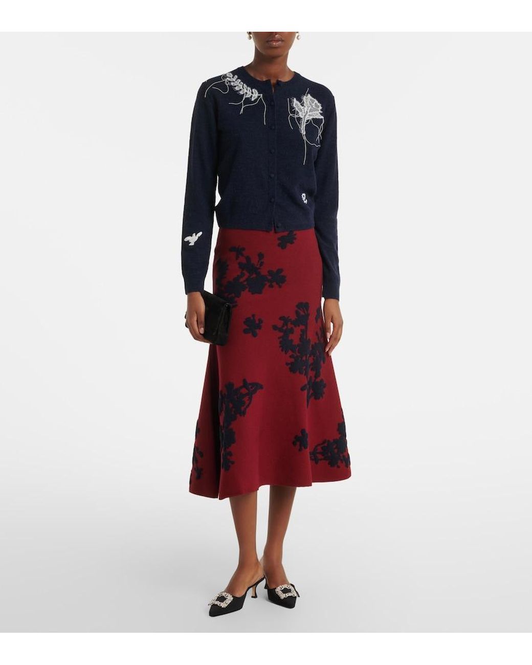 Erdem Blue Embroidered Cardigan