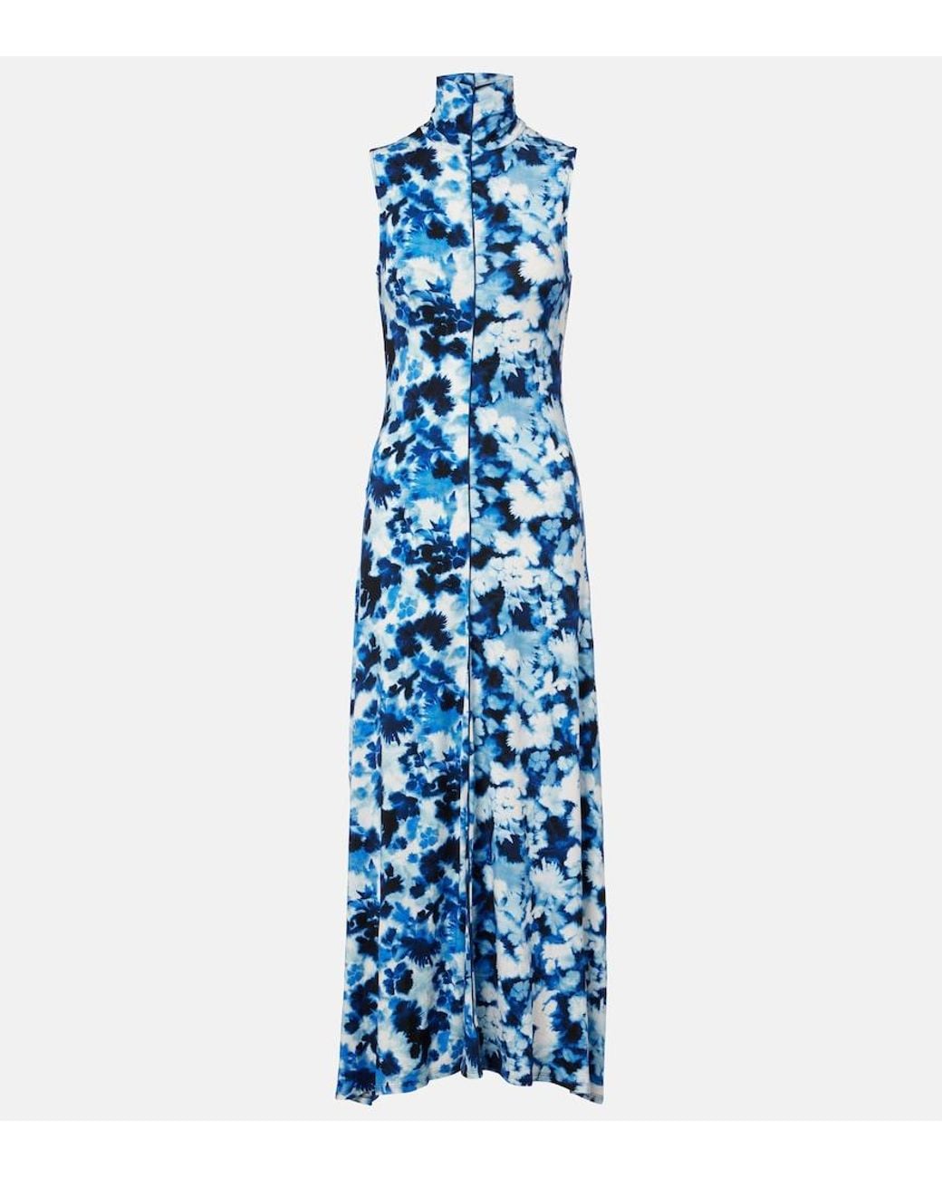 Proenza Schouler Blue Valentina Printed Jersey Maxi Dress
