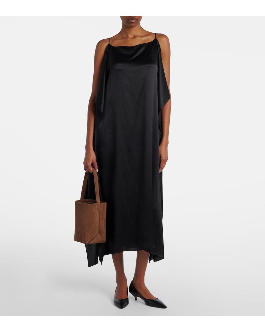 The Row Brown Park Edge N/S Small Suede Bucket Bag