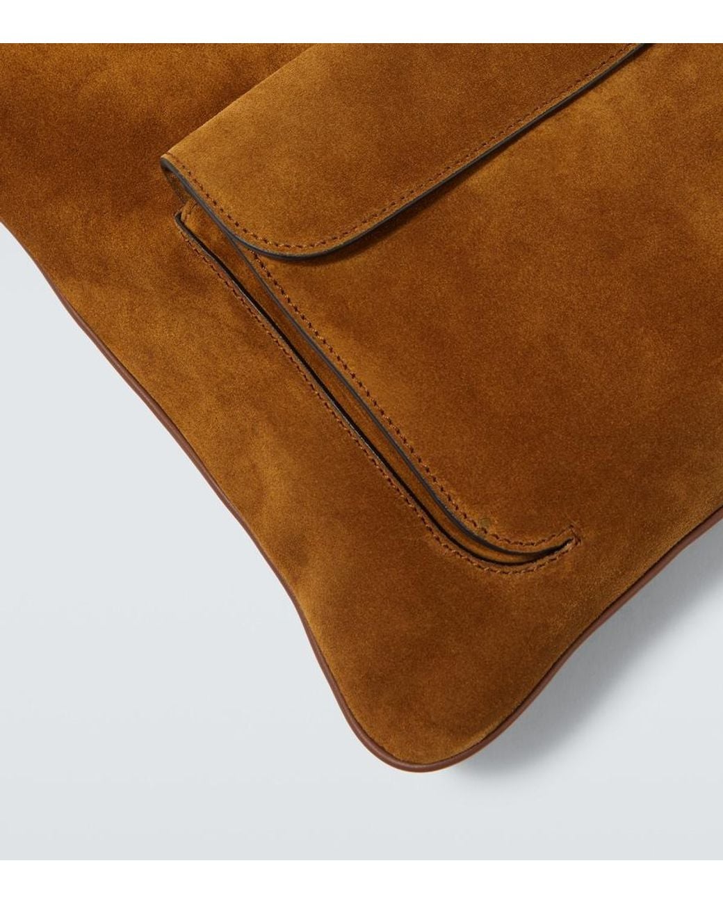 Metier Brown Slide Suede Messenger Bag for men