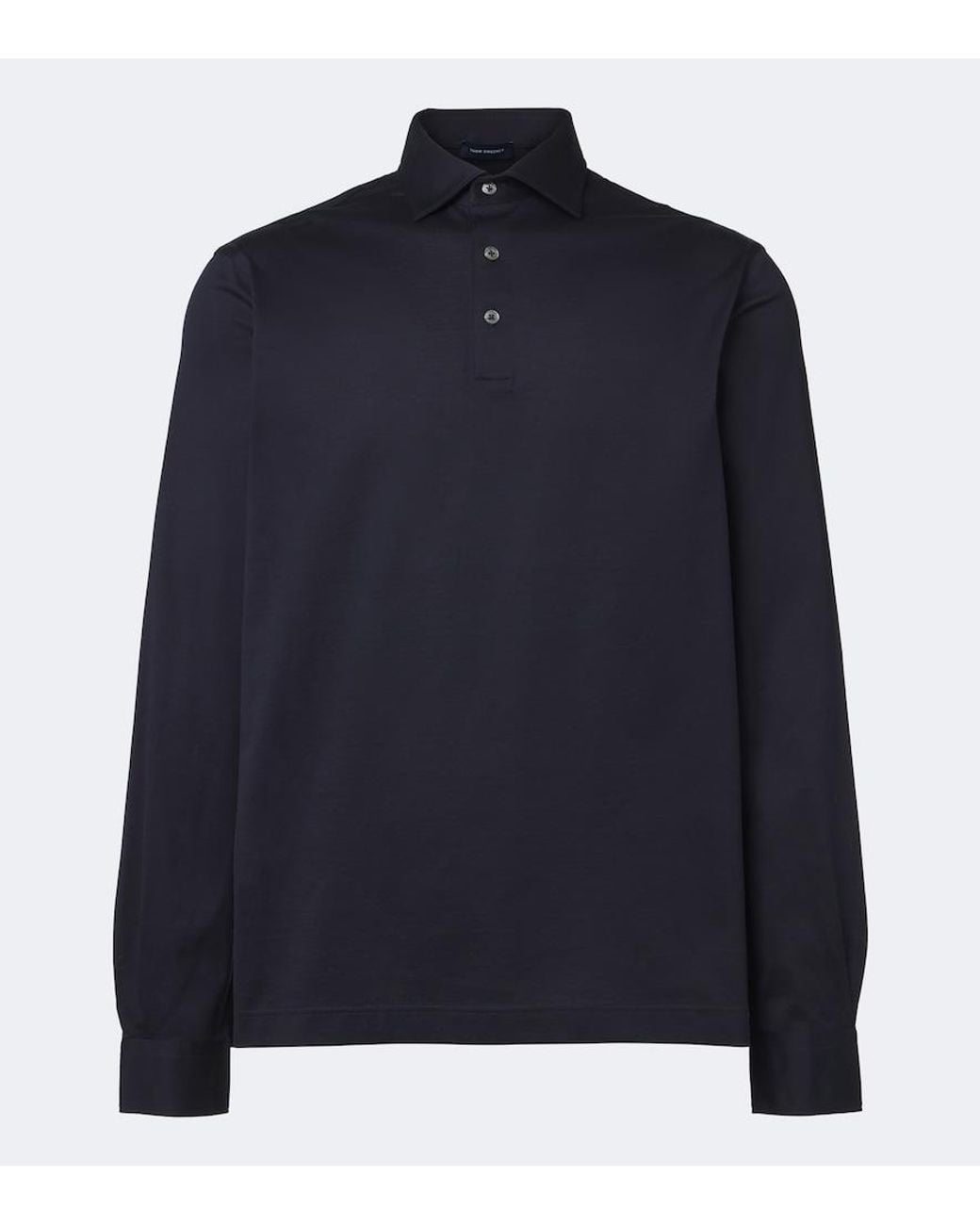 Thom Sweeney Blue Cotton Jersey Polo Shirt for men