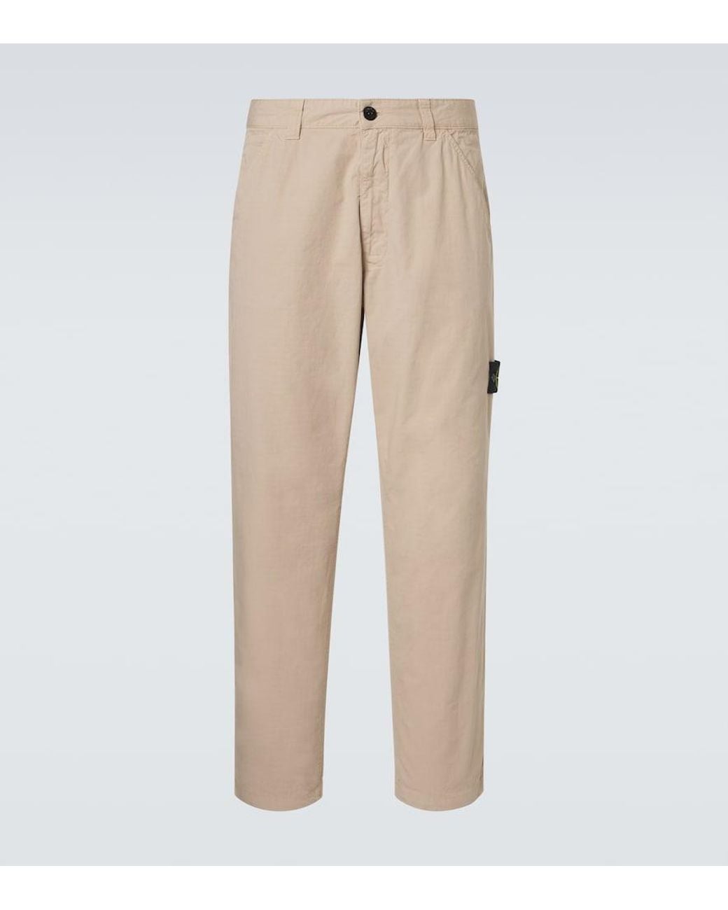Stone Island Natural Compass Cotton Straight Pants for men