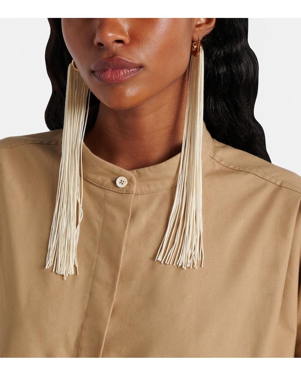 Jil Sander White Ohrringe