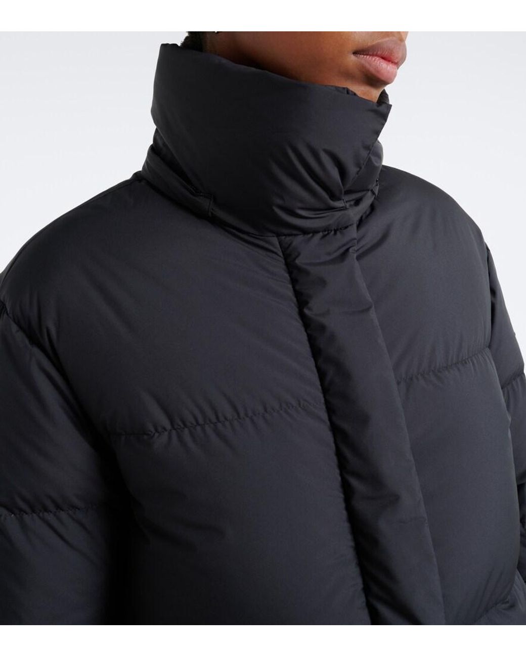 Moncler Black Ornement Tie-Neck Down Coat
