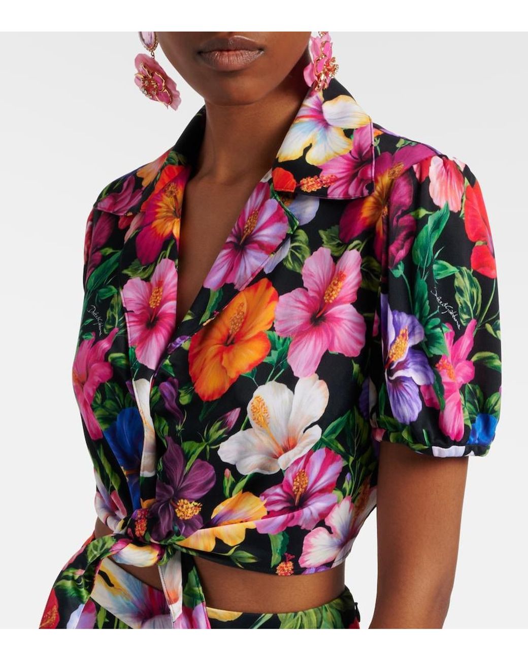 Dolce & Gabbana Multicolor Floral Crop Top