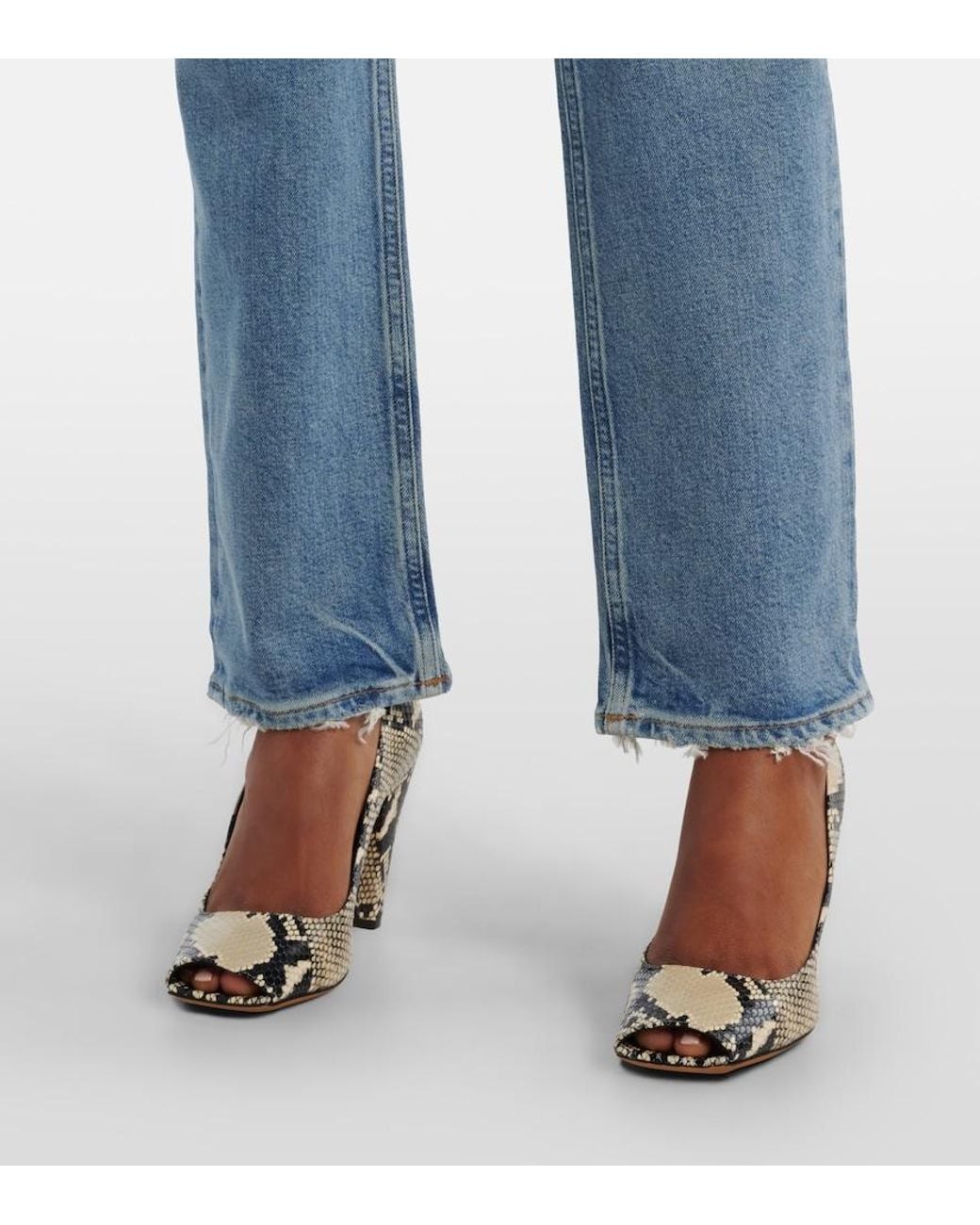Agolde Blue Stovepipe High-Rise Straight Jeans